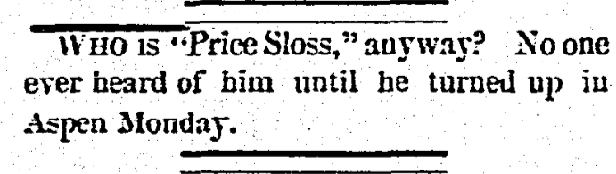 Who is Price Sloss?